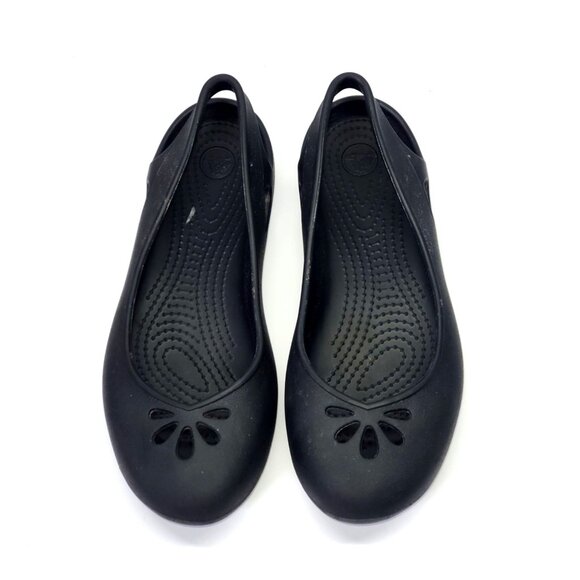 Crocs Womens Black Kadee Slingback Lightweight Casual Basic Flats Shoes Sz 8 145 - Picture 4 of 11